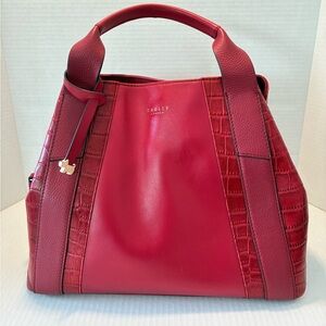 RADLEY LONDON Red Baylis Road Faux Croc Medium Shoulder Bag